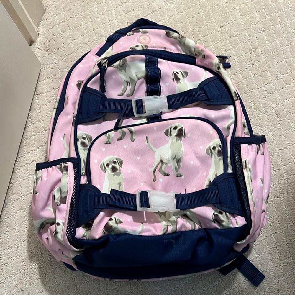 Pottery Barn Kids puppy print backpack